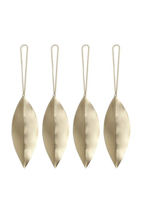 ferm LIVING ozdoba choinkowa 4-pack kolor żółty