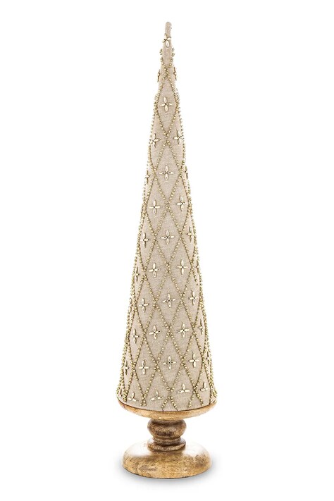 Ozdobný vánoční stromeček 54 x 12 x 12 cm béžová barva