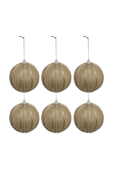 Σετ χριστουγεννιάτικες μπάλες 11 x 9,5 x 9,5 cm 6-pack χρώμα: μπεζ
