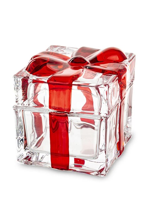 home & lifestyle recipient cu capac 8 x 8,5 x 8,5 cm culoarea roșu