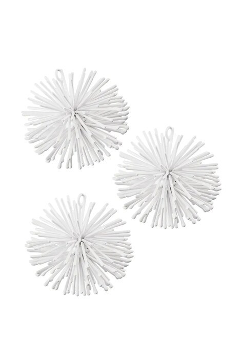 Pols Potten ornament pentru pomul de crăciun 3-pack culoarea alb