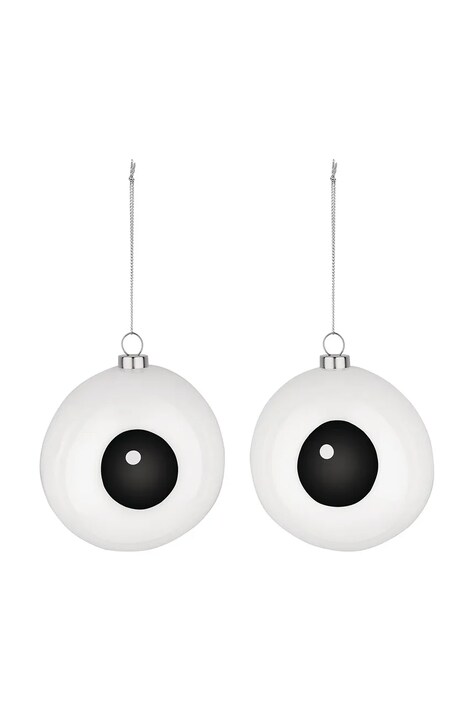 Alessi zestaw bombek choinkowych Carol 10 x 10 cm 2-pack kolor biały