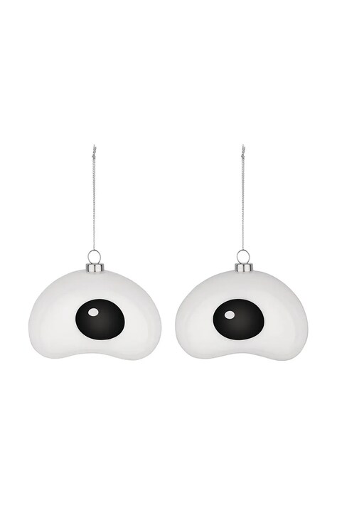 Набор новогодних шаров Alessi Nick 9,5 x 8,5 x 12 cm 2 шт цвет белый
