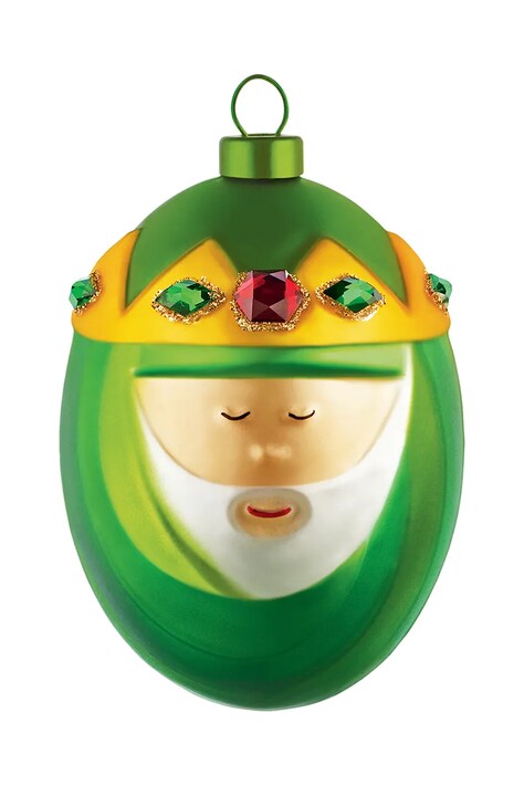 Alessi bombka choinkowa Melchiorre 12 x 8,5 cm kolor zielony