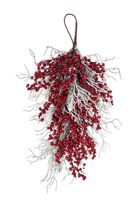 home & lifestyle gałązka świąteczna 56 x 28 x 12 cm kolor czerwony