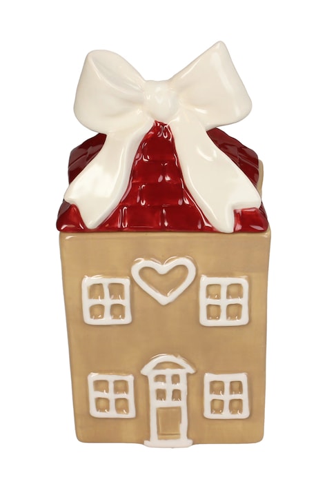 Pojemnik z pokrywką świąteczny z kamionki 19 x 8 x 9 cm MAS-9204
