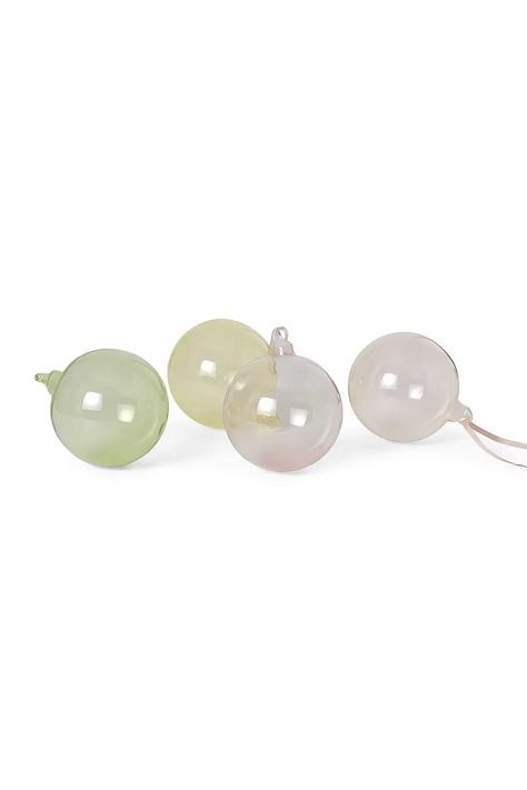 Ferm Living Zestaw bombek choinkowych ze szkła dmuchanego 4-pack L 1104266121