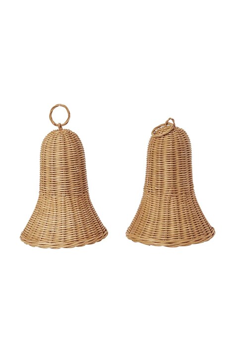 Ferm Living Zestaw zawieszek świątecznych z rattanu 2-pack 1104271815