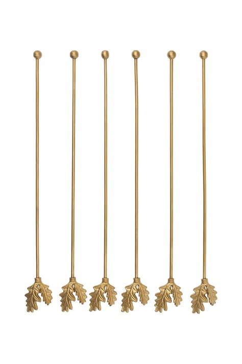Ferm Living Mieszadełka do napojów świąteczne mosiężne 6-pack 1104273857
