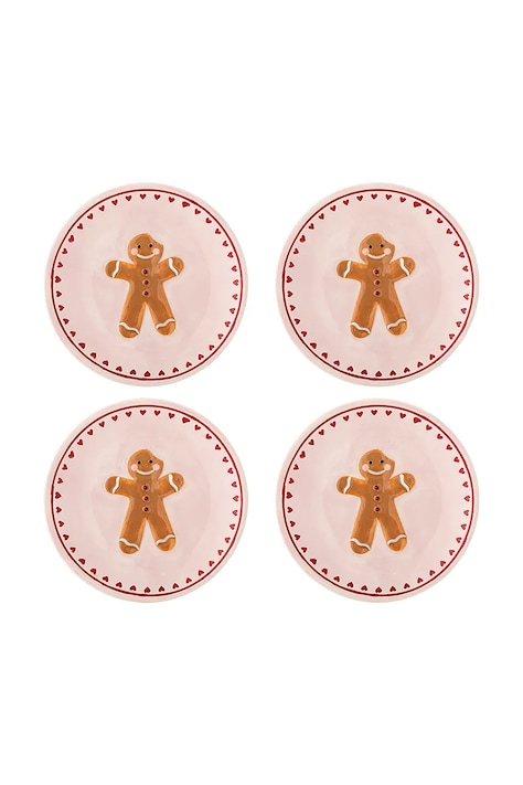 Bloomingville Zestaw talerzyków świątecznych z kamionki 4-pack Binna 16 cm 82063278