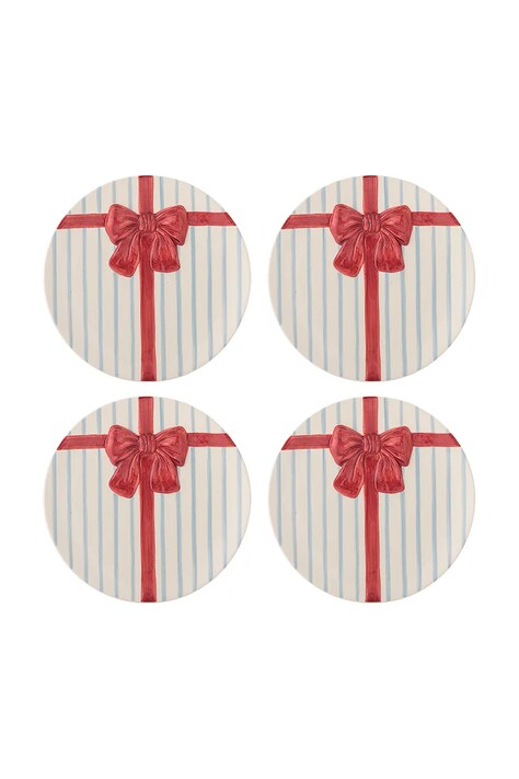 Bloomingville Komplet talerzy świątecznych z kamionki 4-pack Bowie 20,5 cm 82063494
