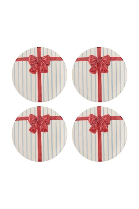 Bloomingville Komplet talerzy świątecznych z kamionki 4-pack Bowie 20,5 cm 82063494