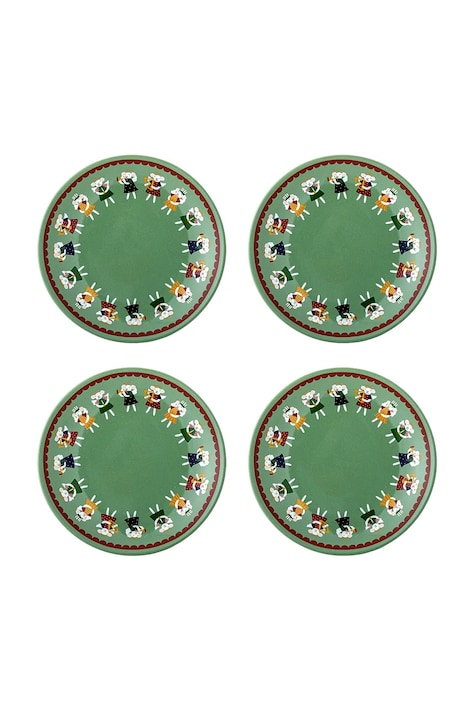 Bloomingville Zestaw talerzyków świątecznych z kamionki 4-pack Peo 16 cm 82063519