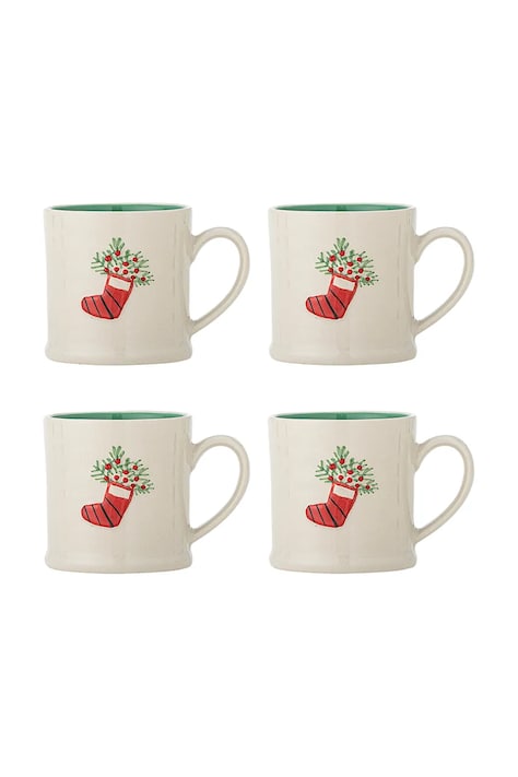 Bloomingville Zestaw kubków świątecznych z kamionki 4-pack Kenai 300 ml 82072943