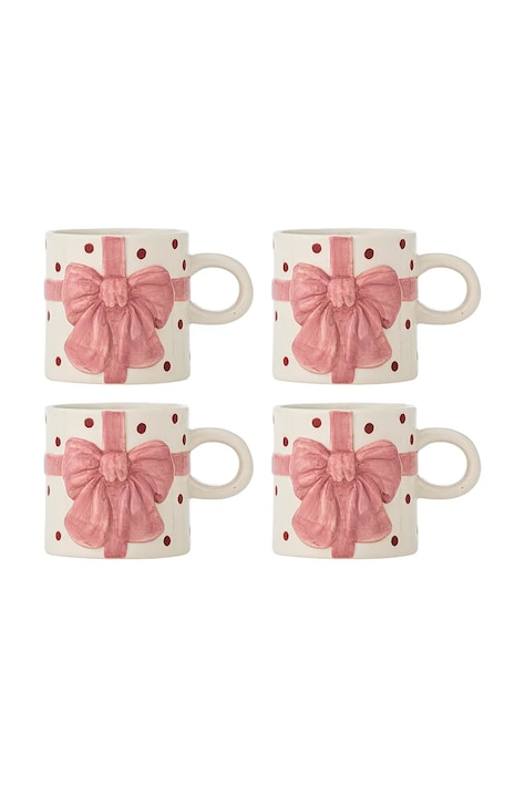 Bloomingville Zestaw kubków świątecznych z kamionki 4-pack Bowie 280 ml 82072867