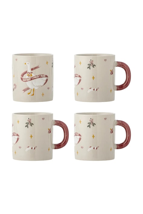 Bloomingville Zestaw kubków świątecznych z kamionki 4-pack Mary 295 ml 82063286