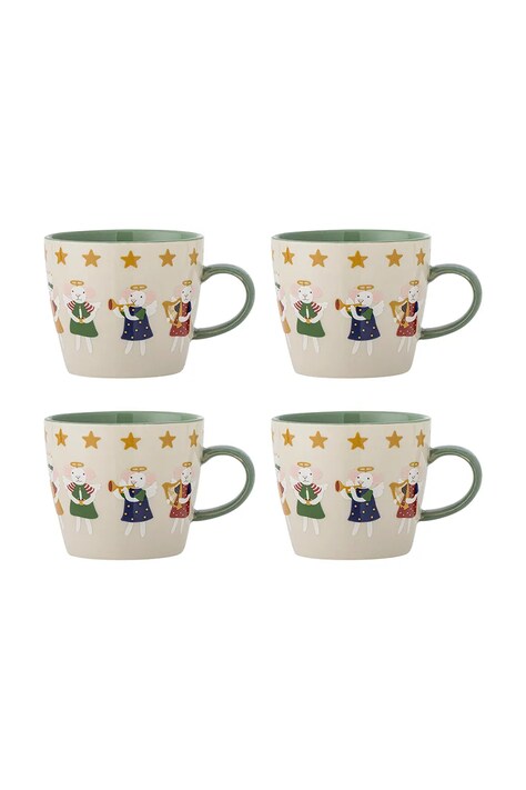 Bloomingville Zestaw kubków świątecznych z kamionki 4-pack Peo 300 ml 82073135