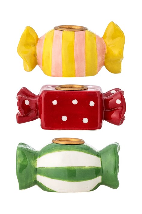 Bloomingville Zestaw świeczników świątecznych z kamionki 3-pack Leiano 82072922