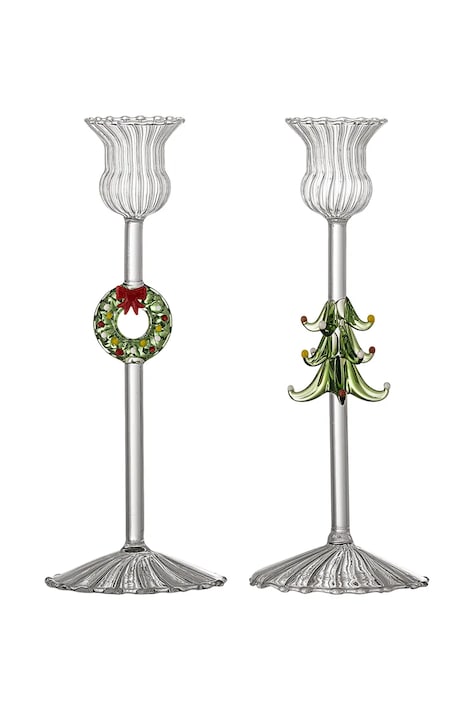 Bloomingville Zestaw świeczników świątecznych ze szkła 2-pack Branton 82072873