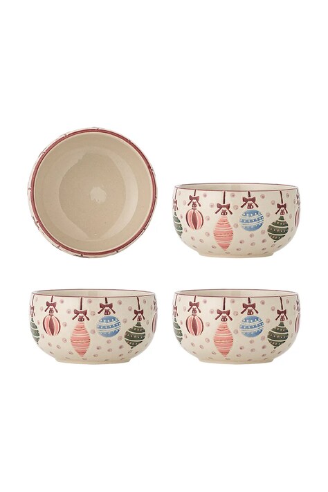 Bloomingville Zestaw mis świątecznych z kamionki 4-pack Ornamentia 535 ml 82063284