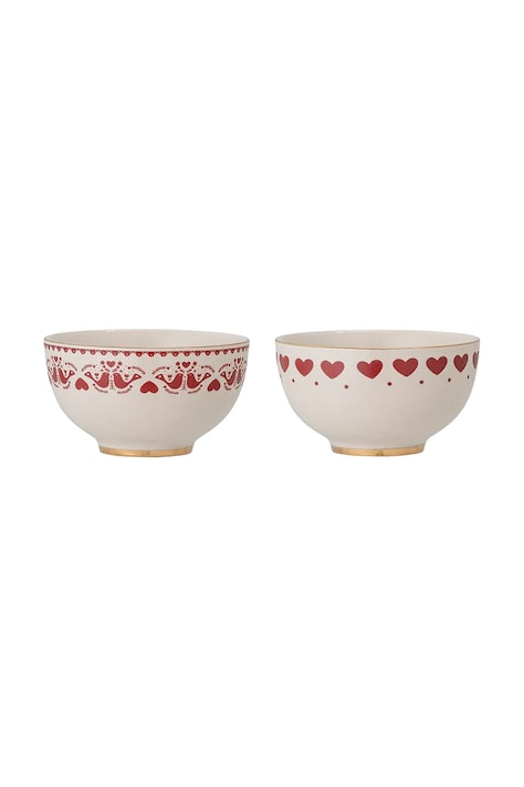Bloomingville Zestaw misek świątecznych z kamionki 2-pack Jolly 500 ml 82051527