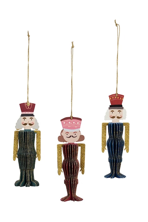 Madam Stoltz Zestaw zawieszek świątecznych z papieru 13 cm 610091012