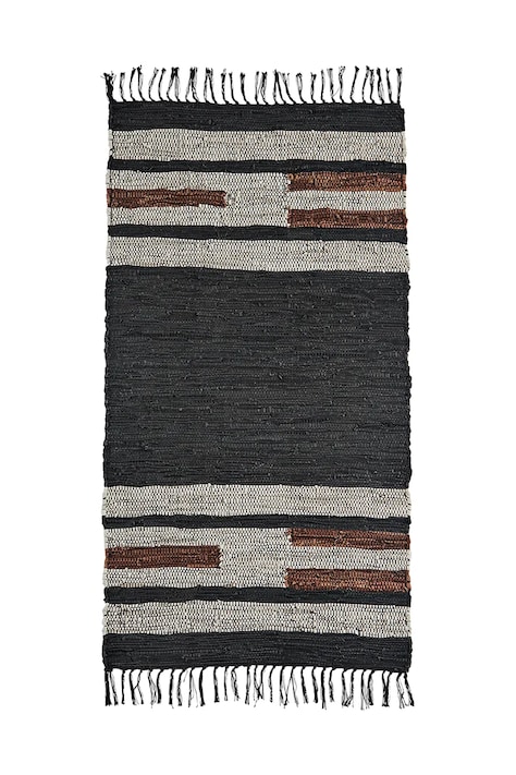 Кожаный ковер Madam Stoltz 70 x 140 cm цвет чёрный