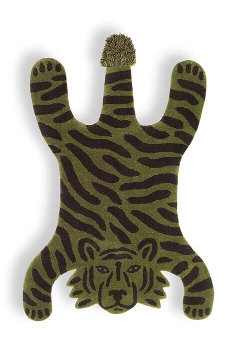 Vlnený koberec ferm LIVING Safari Tufted Rug zelená farba