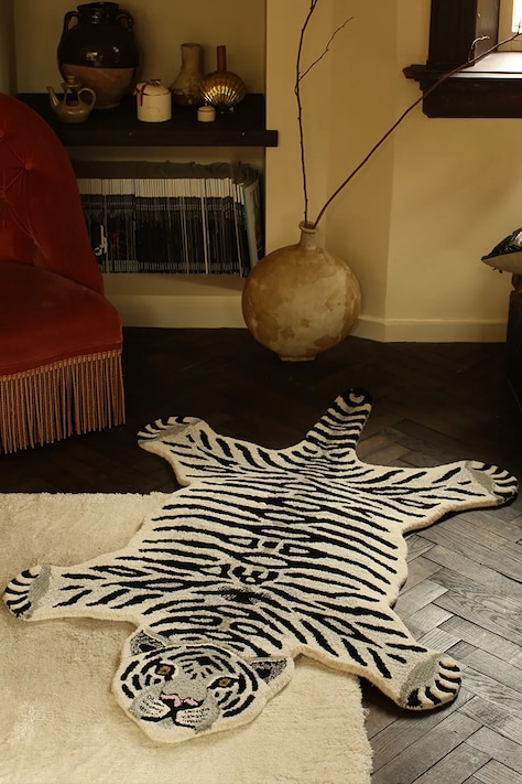 Doing Goods dywan wełniany Snowy Tiger 150 x 90 x 2 cm kolor multicolor