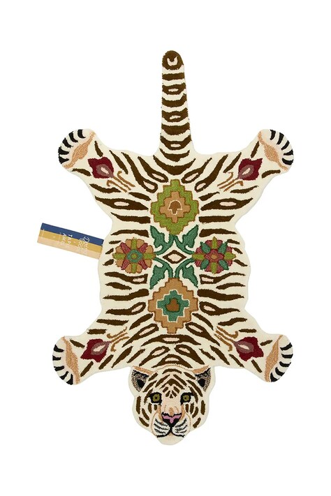 Doing Goods dywan wełniany Jill Tiger 150 x 90 x 2 cm kolor multicolor