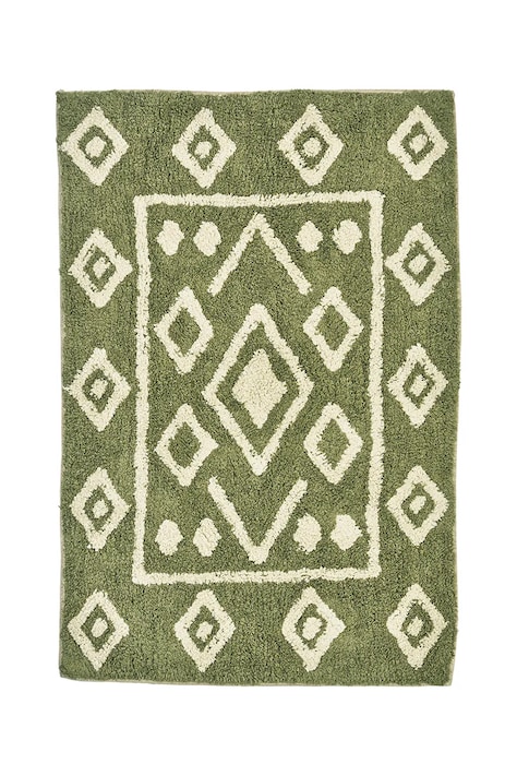 Madam Stoltz dywanik łazienkowy bawełniany 60 x 90 cm kolor zielony
