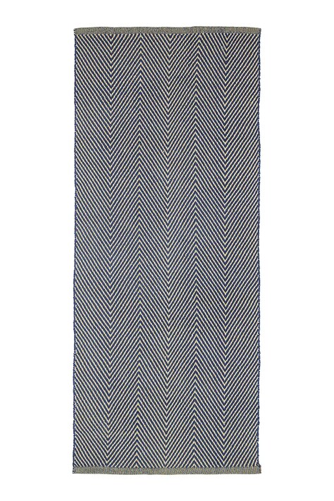 Hübsch dywan bawełniany Mellow 80 x 200 cm kolor niebieski