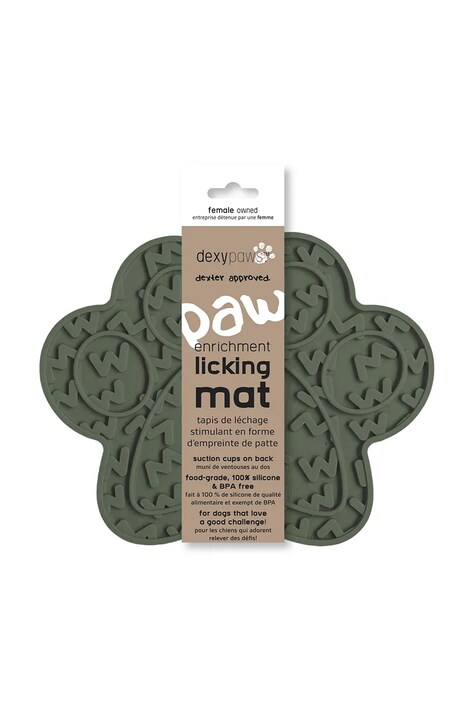Килимок для вилизування для домашнього улюбленця Dexypaws Paw Green Lick Mat — фото 2