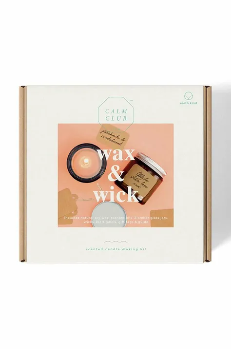 Sada na výrobu sviečok Luckies of London Calm Club Wax & Wick