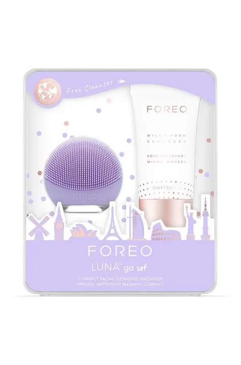 Set za njegu kože lica FOREO Set LUNA go & Microfoam Cleanser Lavender