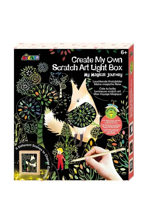 Graine Creative zestaw diy - świecące pudełko Scratch Art Light Box Magic Journey