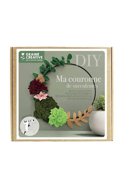Graine Creative kit de decorare diy Ma couronne de succulentes