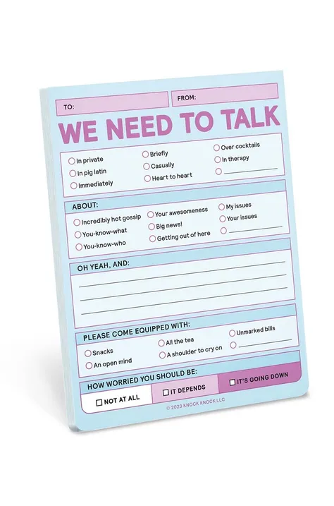 home & lifestyle notepad We Need To Talk Nifty Note