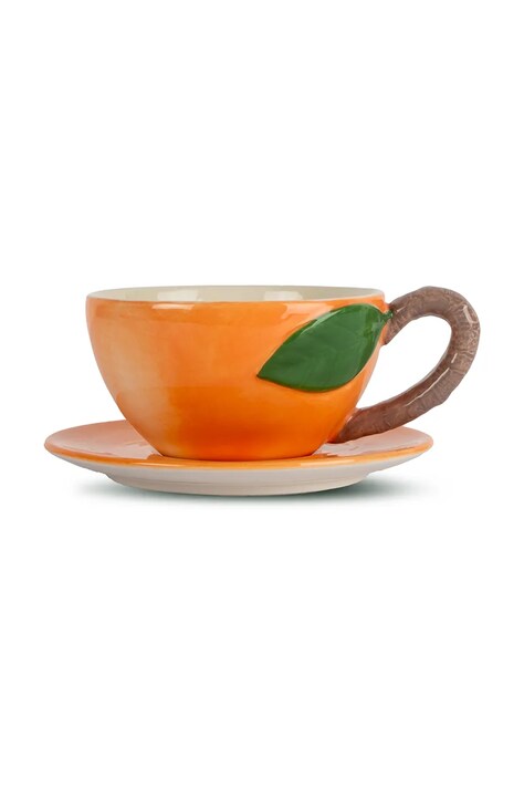Byon csésze és csészealj Peach 300 ml narancssárga
