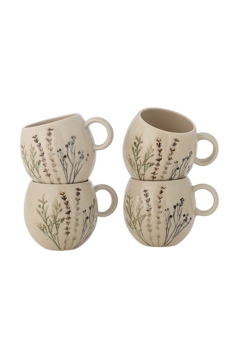 Набір чашок Bloomingville Bea 250 ml 4-pack колір бежевий