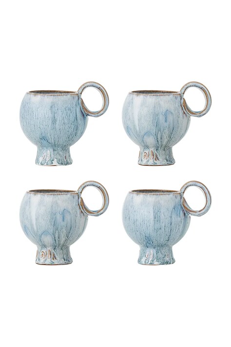 Bloomingville zestaw kubków Avonlea 9 x 10,5 cm 4-pack kolor niebieski