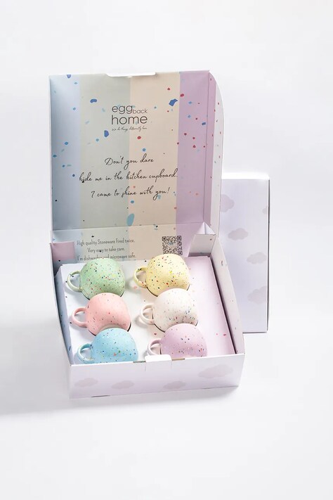 Egg Back Home zestaw kubków 90 ml 6-pack kolor multicolor