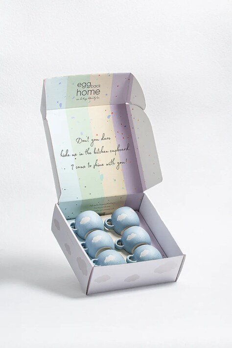 Egg Back Home zestaw kubków 90 ml 6-pack kolor niebieski