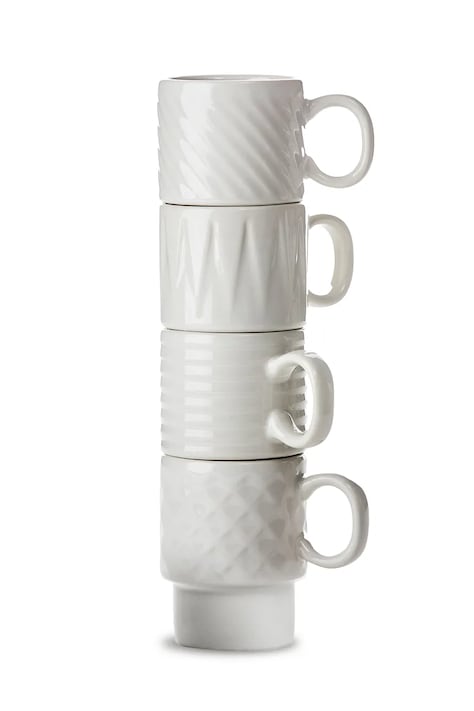 Sagaform zestaw kubków Coffee & More 100 ml 4-pack kolor biały