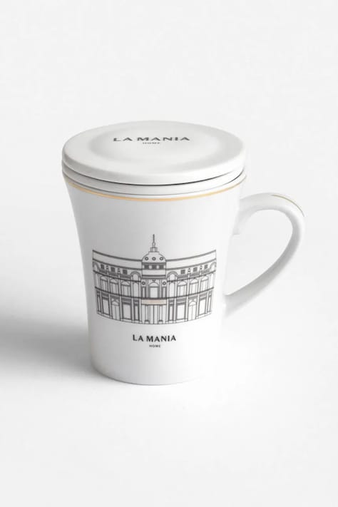 La Mania kubek z pokrywką Grand Manor 300 ml kolor biały