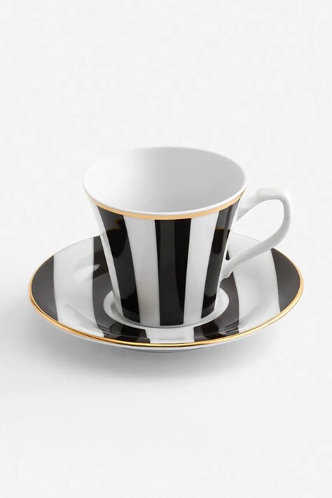 La Mania filiżanka ze spodkiem Stripes 100 ml kolor multicolor