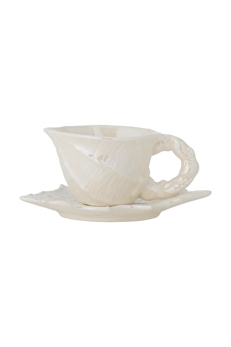 Чаша и чинийка Bloomingville Shellie 150 ml в бяло 82072685