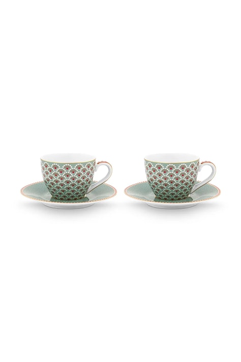 Pip Studio zestaw filiżanek ze spodkiem z porcelany 120 ml 51004222