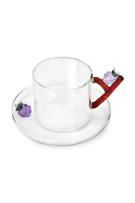 Ichendorf Milano Filiżanka ze spodkiem ze szkła borokrzemianowego Fruits and Flowers 300 ml 9352195