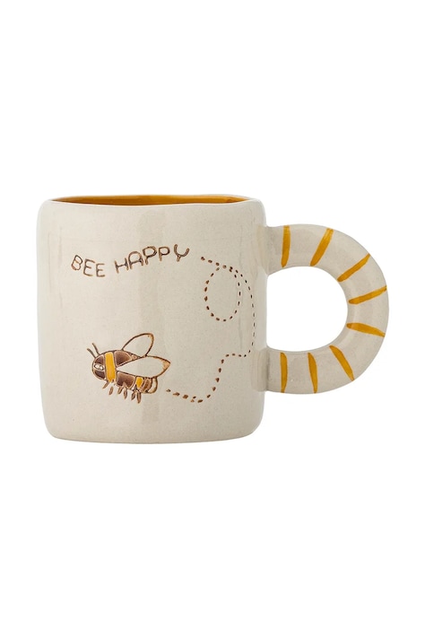 Bloomingville Kubek z kamionki Cloudy Bee happy 225 ml 82063454